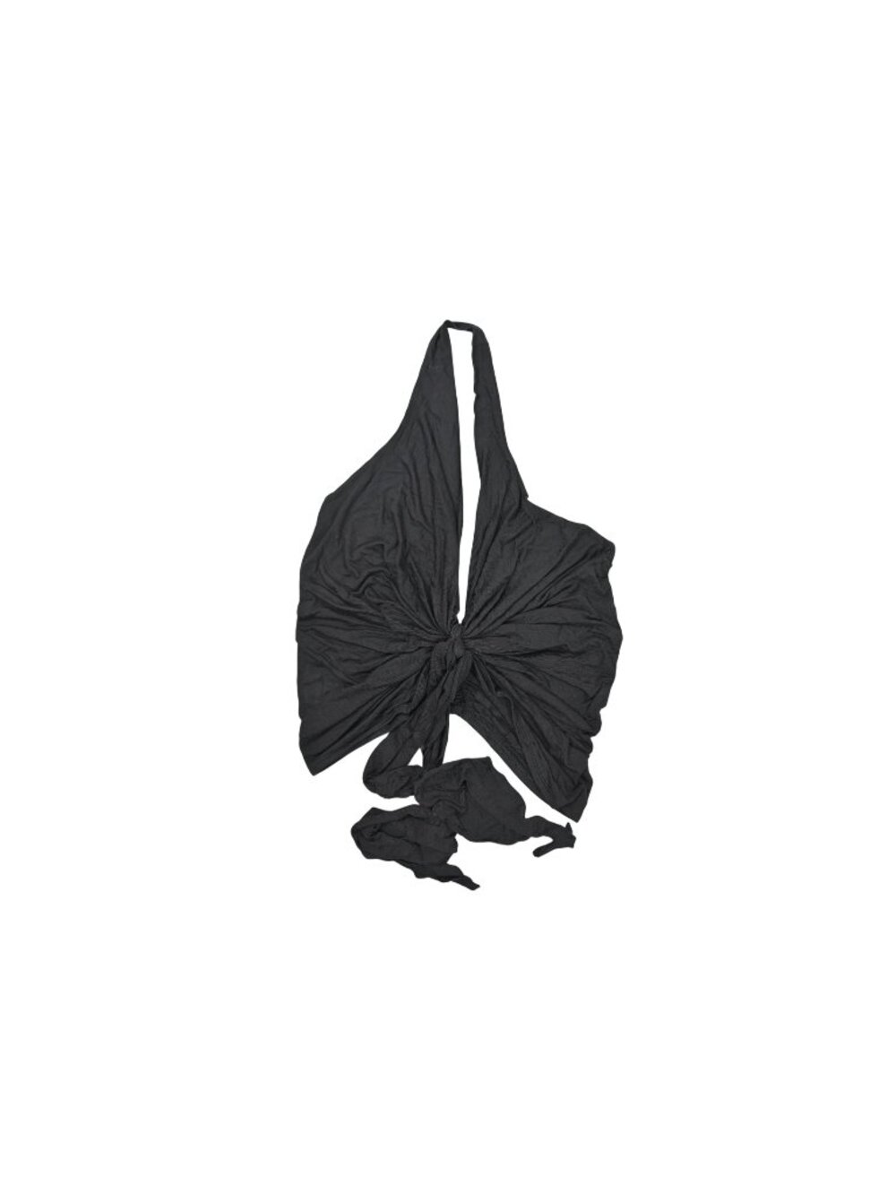 Naked Wardrobe Modal Plunge Tie Halter Top in Black